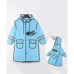 Pine Kids Full Sleeves Hooded Raincoat Text Print - Pink