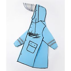 Pine Kids Full Sleeves Hooded Raincoat Text Print - Pink