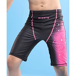 Pine Active Swimming Trunk with Star & Text Print - Pink