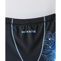Pine Active Swimming Trunk with Star & Text Print - Blue