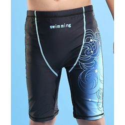 Pine Active Swimming Trunk with Star & Text Print - Blue