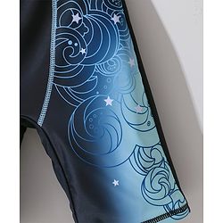 Pine Active Swimming Trunk with Star & Text Print - Blue