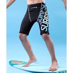 Pine Active  Swimming Trunk with Text Print - Black