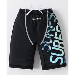 Pine Active  Swimming Trunk with Text Print - Black