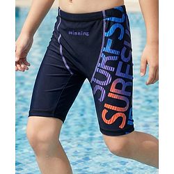 Pine Kids  Swimming Trunk with Text Print - Black