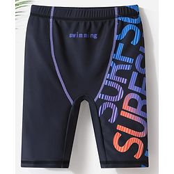 Pine Kids  Swimming Trunk with Text Print - Black