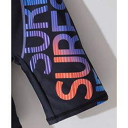 Pine Kids  Swimming Trunk with Text Print - Black