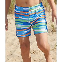 Pine Kids Striped Swimming Trunk - Blue