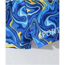 Pine Kids Swimming Trunks Marble Print - Blue