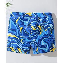 Pine Kids Swimming Trunks Marble Print - Blue