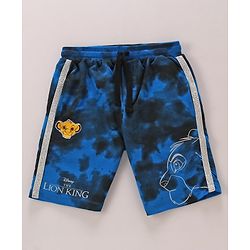 Pine Kids Disney Terry Above Knee Length Tie & Dye Shorts With Lion King Graphics - Blue