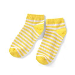 Pine Kids Cotton Spandex Knit Ankle Length Socks with Snow Flakes Design Pack Of 3 - Snow White & Yellow