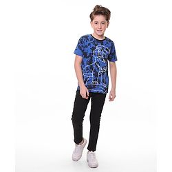 Pine Kids Disney Cotton Tie & Dye Half Sleeve Tee With Front and Back Lion King Graphics - Blue