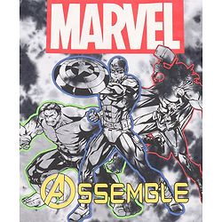 Pine Kids Marvel Cotton Knit Half Sleeves Tie & Dyed T-Shirt And Shorts Set With Avengers Graphics - Grey