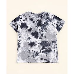 Pine Kids Marvel Cotton Knit Half Sleeves Tie & Dyed T-Shirt And Shorts Set With Avengers Graphics - Grey
