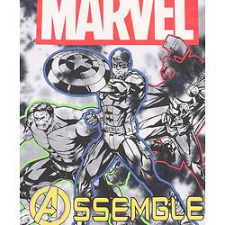 Pine Kids Marvel Cotton Knit Half Sleeves Tie & Dyed T-Shirt And Shorts Set With Avengers Graphics - Grey