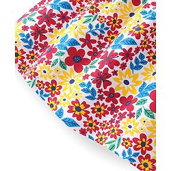 Pine Kids 100% Cotton Knit Sleeveless Frock With Floral Print - Snow White