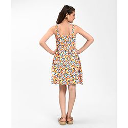 Pine Kids Cotton Sleeveless Floral Printed Frock - Aspen Gold
