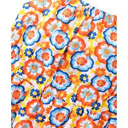 Pine Kids Cotton Sleeveless Floral Printed Frock - Aspen Gold