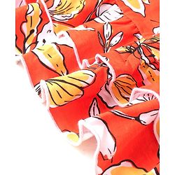 Pine Kids Cotton Knit Sleeveless Frock with Floral Print - Red