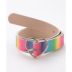 Pine Kids Belts with Heart Shaped Buckle Lock - Multicolour