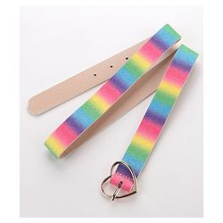 Pine Kids Belts with Heart Shaped Buckle Lock - Multicolour
