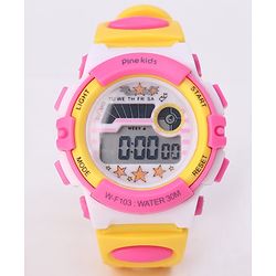 Pine Kids Free Size Digital Watch - Yellow