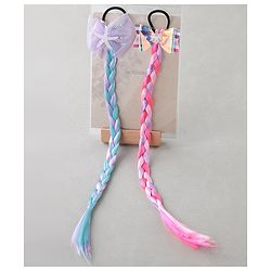 Pine Kids Hair Extensions  With Bow Applique - Muliticolor