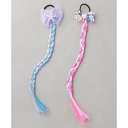 Pine Kids Hair Extensions  With Bow Applique - Muliticolor