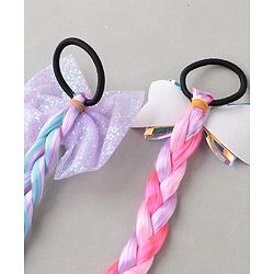Pine Kids Hair Extensions  With Bow Applique - Muliticolor
