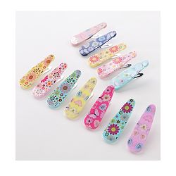 Pine Kids Free Size Snap Clips with Floral Print Pack of 12 - Multicolour