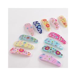 Pine Kids Free Size Snap Clips with Floral Print Pack of 12 - Multicolour