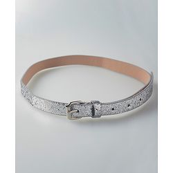 Pine Kids Belts with Sequin Design   - Silver
