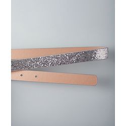 Pine Kids Belts with Sequin Design   - Silver