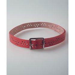 Pine Kids Free Size Belt with Square Buckle - Red