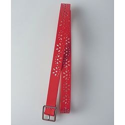 Pine Kids Free Size Belt with Square Buckle - Red