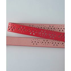 Pine Kids Free Size Belt with Square Buckle - Red