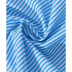 Pine Kids Sleeveless Striped Two Piece Swimsuit with Floral Embroidery & Frill Detailing - Blue