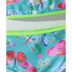 Pine Kids Sleeveless Two Piece Swimsuit with Butterfly Print - Green