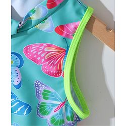 Pine Kids Sleeveless Two Piece Swimsuit with Butterfly Print - Green