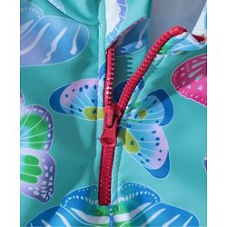 Pine Kids Sleeveless Two Piece Swimsuit with Butterfly Print - Green