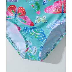 Pine Kids Sleeveless Two Piece Swimsuit with Butterfly Print - Green