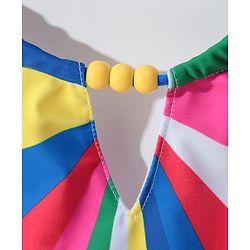 Pine Kids Sleeveless Striped V Cut Swimsuit - Multicolor
