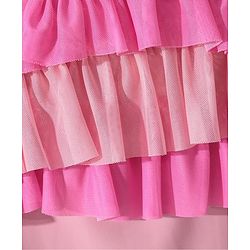 Pine Kids Sleeveless V Cut Swimsuit with Frill Detailing - Pink