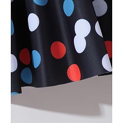 Pine Kids Sleeveless  Frock Swimsuit with Polka Dots Print - Black