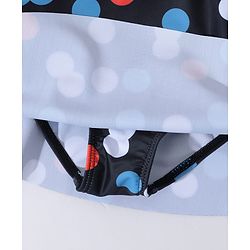 Pine Kids Sleeveless  Frock Swimsuit with Polka Dots Print - Black