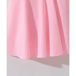 Pine Kids Sleeveless Solid Frock Swimsuit  with Fril Detailing - Pink