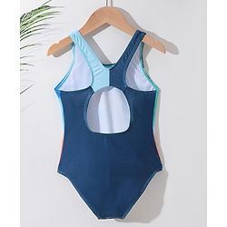 Pine Kids Sleeveless V Cut Swimsuit With Galaxy Print - Multicolor