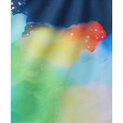 Pine Kids Sleeveless V Cut Swimsuit With Galaxy Print - Multicolor