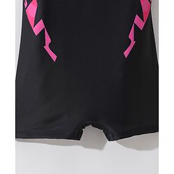 Pine Active Sleeveless Printed Legged Swimsuit -Black